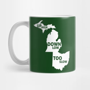 Up High Down Low Too Slow - White Mug